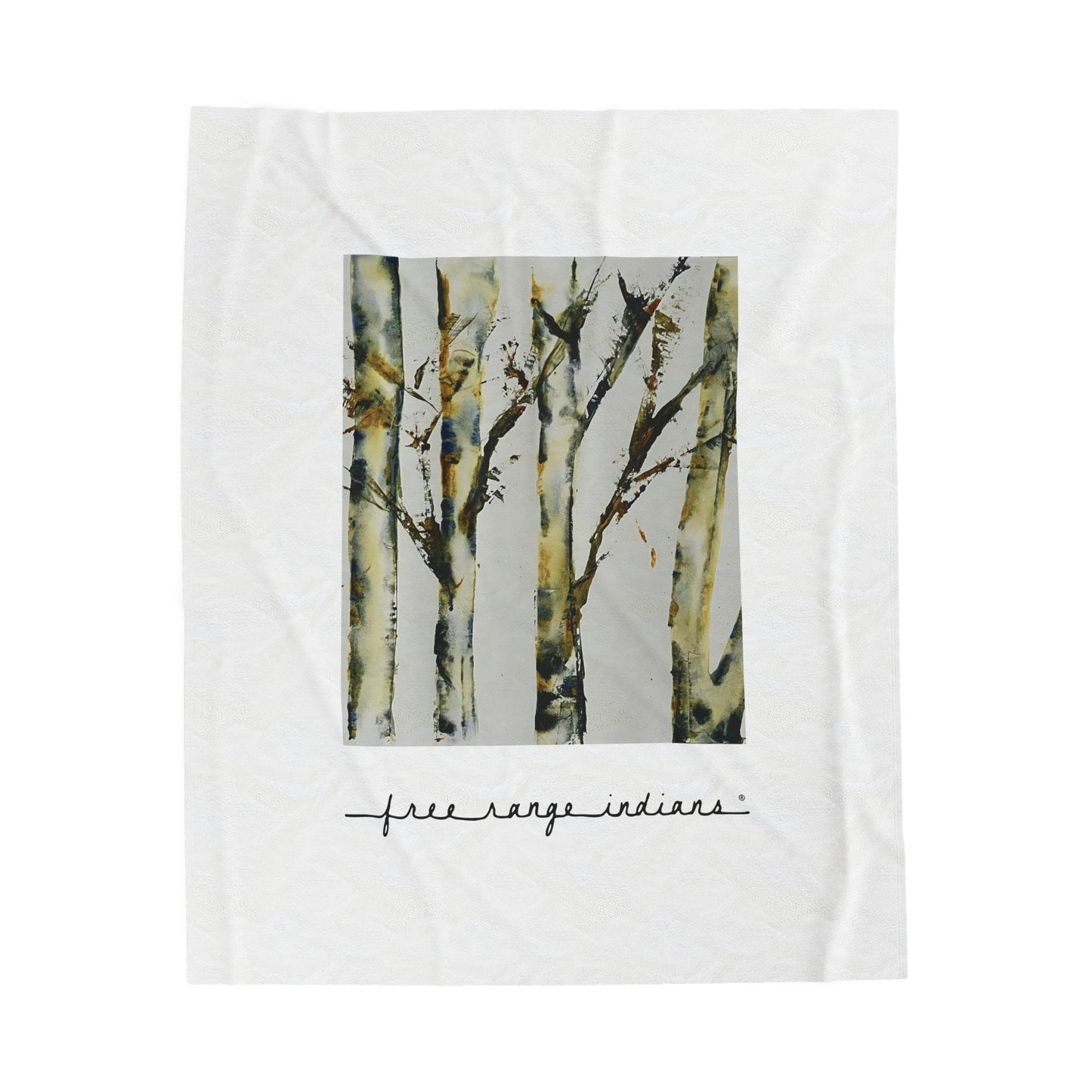 Birches Velveteen Plush Blanket